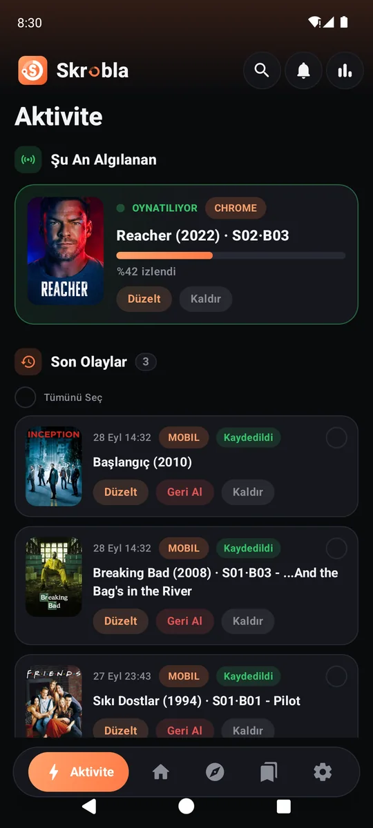 Android aktivite ekranı